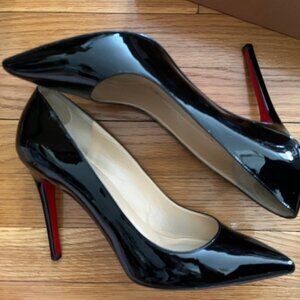 Louboutin Pigalle 100 Black Patent Pumps Size 43